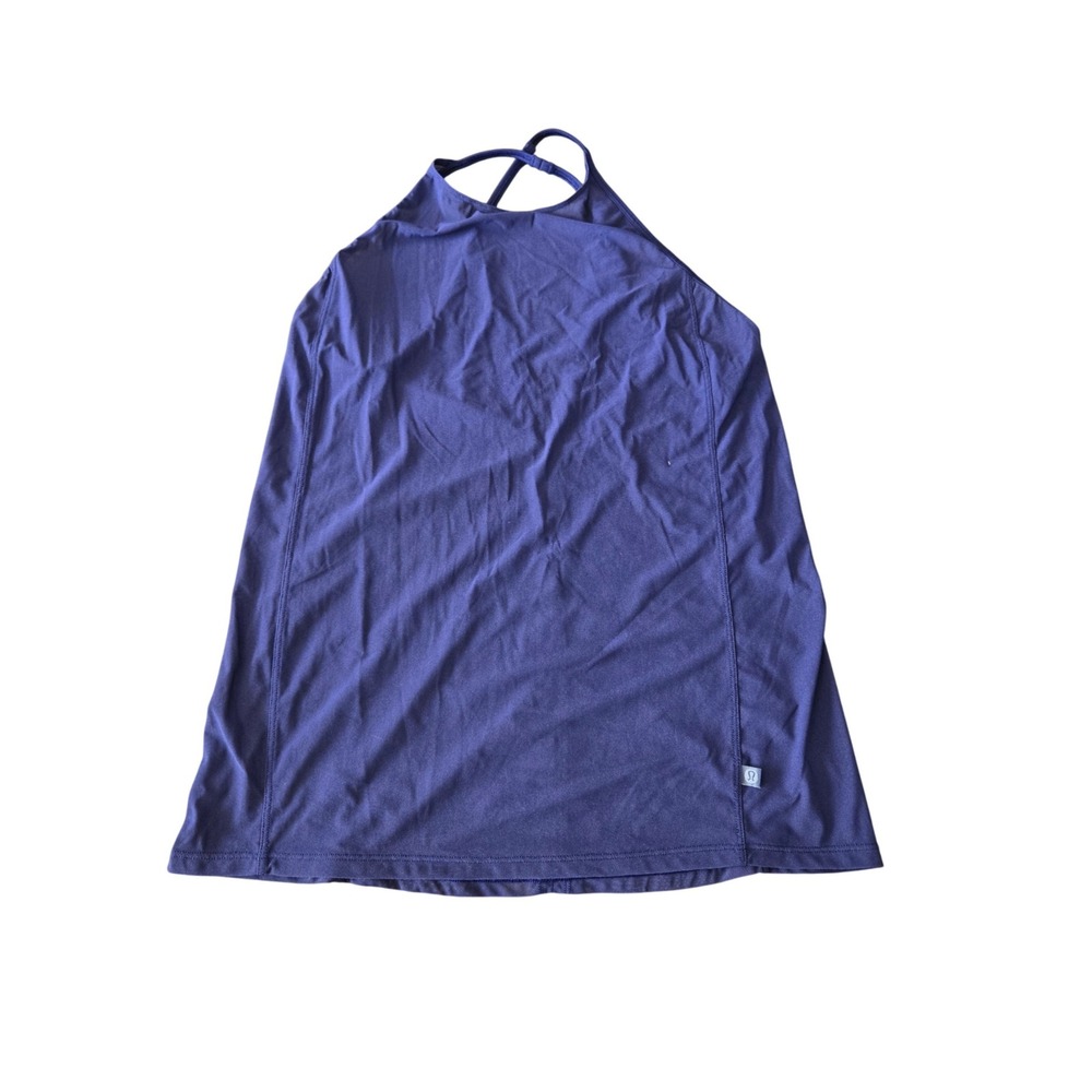 Lululemon Purple Cross Back Mesh Athletic Tank Top Indigo Size 4, Athleisure